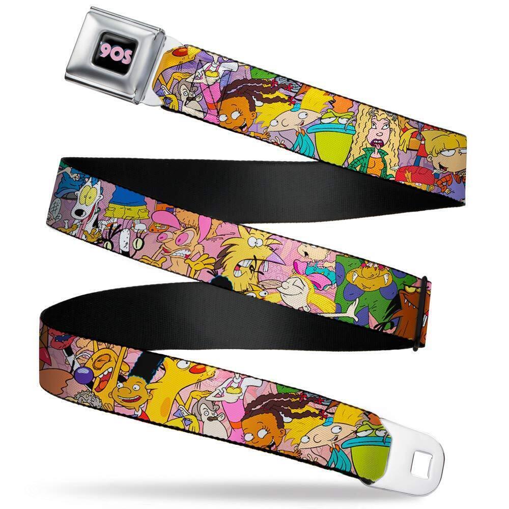 5086 Nickelodeon 's Buckle-Down Seatbelt Belt Nick 90's XL, Nickel 'Sample